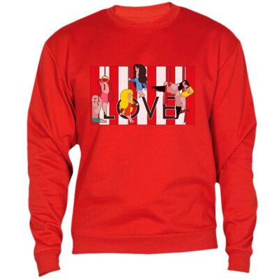 L'AMOUR EST DANS L'AIR SWEAT-SHIRT ROUGE