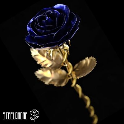 10 - Steel rose gold violet with decorative chain