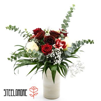 16 - Bouquet de roses « Eternal Love » avec de vraies roses et des roses en acier 5