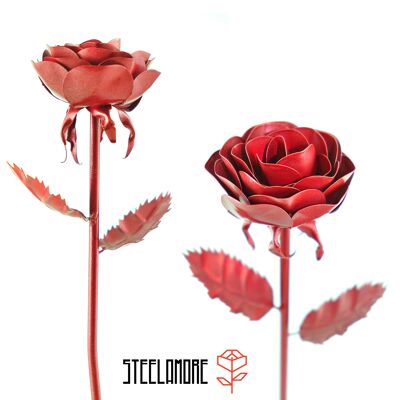 16 - Stahlrose einfarbig rot