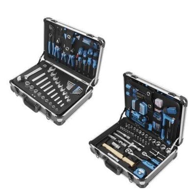 Reinforced aluminum case with 176 tools
