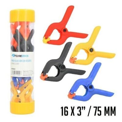 16pcs spring-loaded clamps