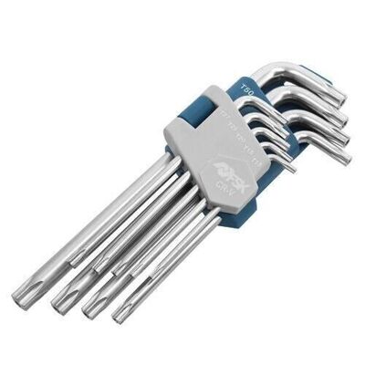 SET LLAVES TORX INVIOLABLE LARGA 9 PCS