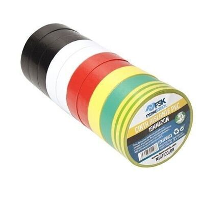 INSULATING PVC TAPE 19MMX20M MULTI 10UD.