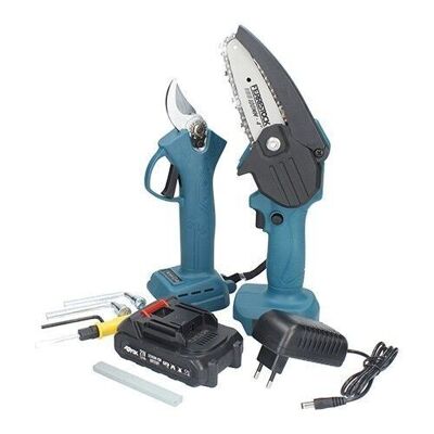 Set of pruning shears and mini chainsaw