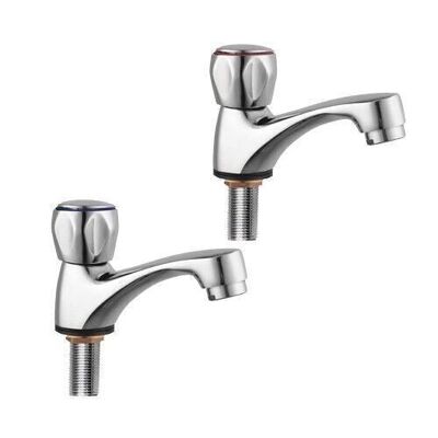 Set of 2 single faucets for washbasin
