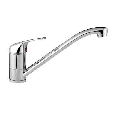 Single-lever mixer tap for sink, horizontal spout