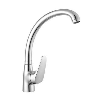 Single-lever mixer tap for sink, vertical high spout