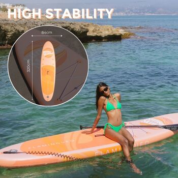 Planche de surf gonflable Orange, pagaie réglable avec sac de transport et gonfleur manuel inclus, housse antidérapante 6