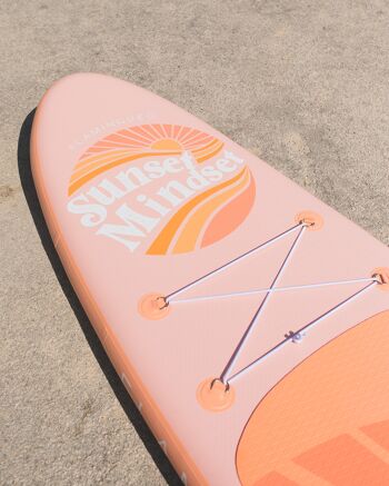 Planche de surf gonflable Orange, pagaie réglable avec sac de transport et gonfleur manuel inclus, housse antidérapante 16