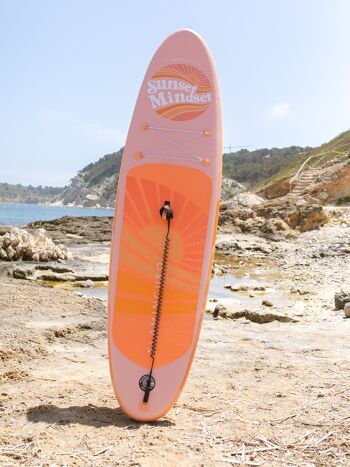 Planche de surf gonflable Orange, pagaie réglable avec sac de transport et gonfleur manuel inclus, housse antidérapante 18