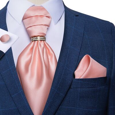 Conjunto de corbata Ascot / Rosa melocotón