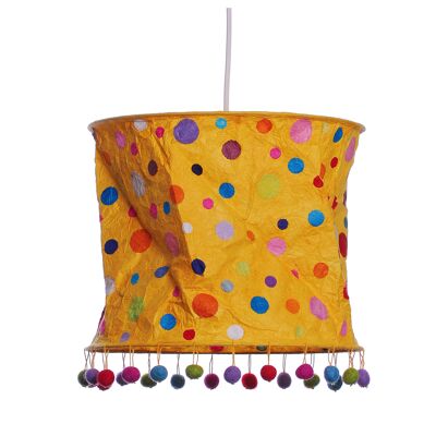 Paper lampshade for children yellow with dots
