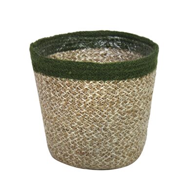 Vaso da fiori in iuta con bordo verde, Bangladesh