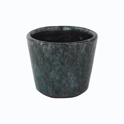 Cache-pot en céramique bleu/gris 14cm Dust