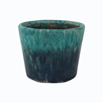 Cache pot en céramique aqua/bleu 14cm Shore 1
