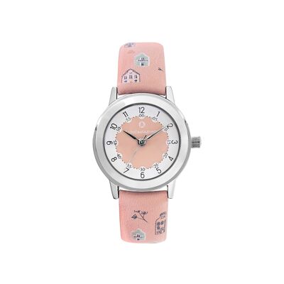 38955 - Lulu Castagnette analogue girl's watch - Leather strap - Home Sweet Home