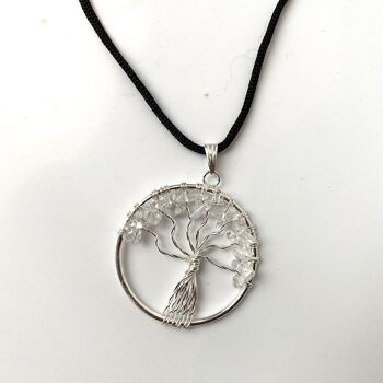 Pendentif Arbre de Vie, Quartz Clair, 30mm 3