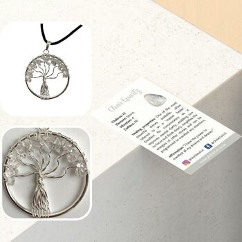 Pendentif Arbre de Vie, Quartz Clair, 30mm 5