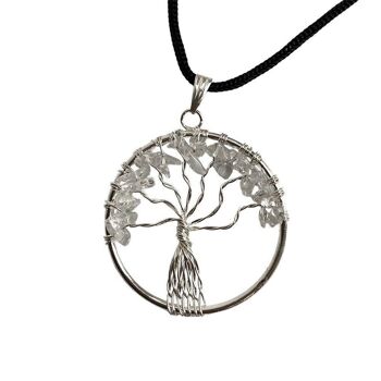 Pendentif Arbre de Vie, Quartz Clair, 30mm 1