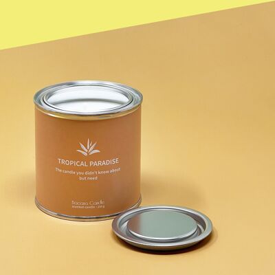 Bacana Candle - Scented Candle in Glass - Aromatic Candle in Tin with Lid - Original Gift Candle - 250 grams - TROPICAL PARADISE - Tropical Fruits