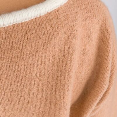 Pullover Cashmere & Seta - Contrasto - Cammello/Marrone chiaro