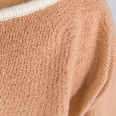Cashmere & Silk Pullover - Contrasto - Camel/Light brown