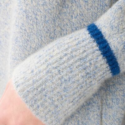 Pullover Cashmere & Seta - Contrasto - Azzurro