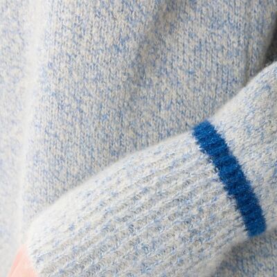 Pullover Cashmere & Seta - Contrasto - Azzurro