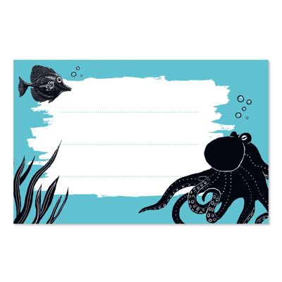Set of 10 stickers octopus