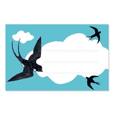 Set of 10 stickers swallows