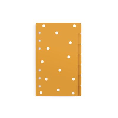 Set of 7 dividers for your ring planner. A6. Mustard