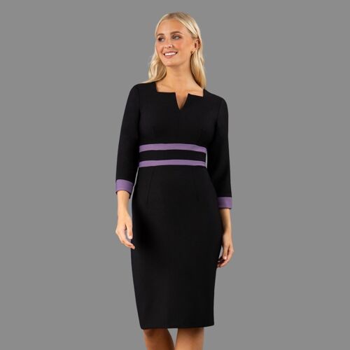 PAEONIA DRESS BLACK AND LILAC