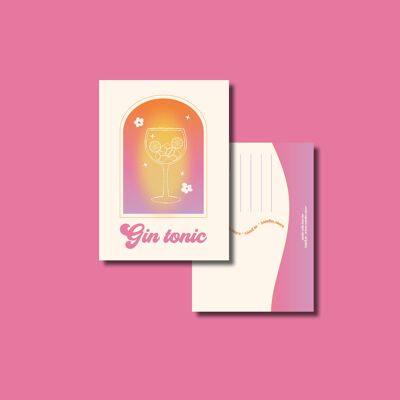 Tarjeta retro gin tonic