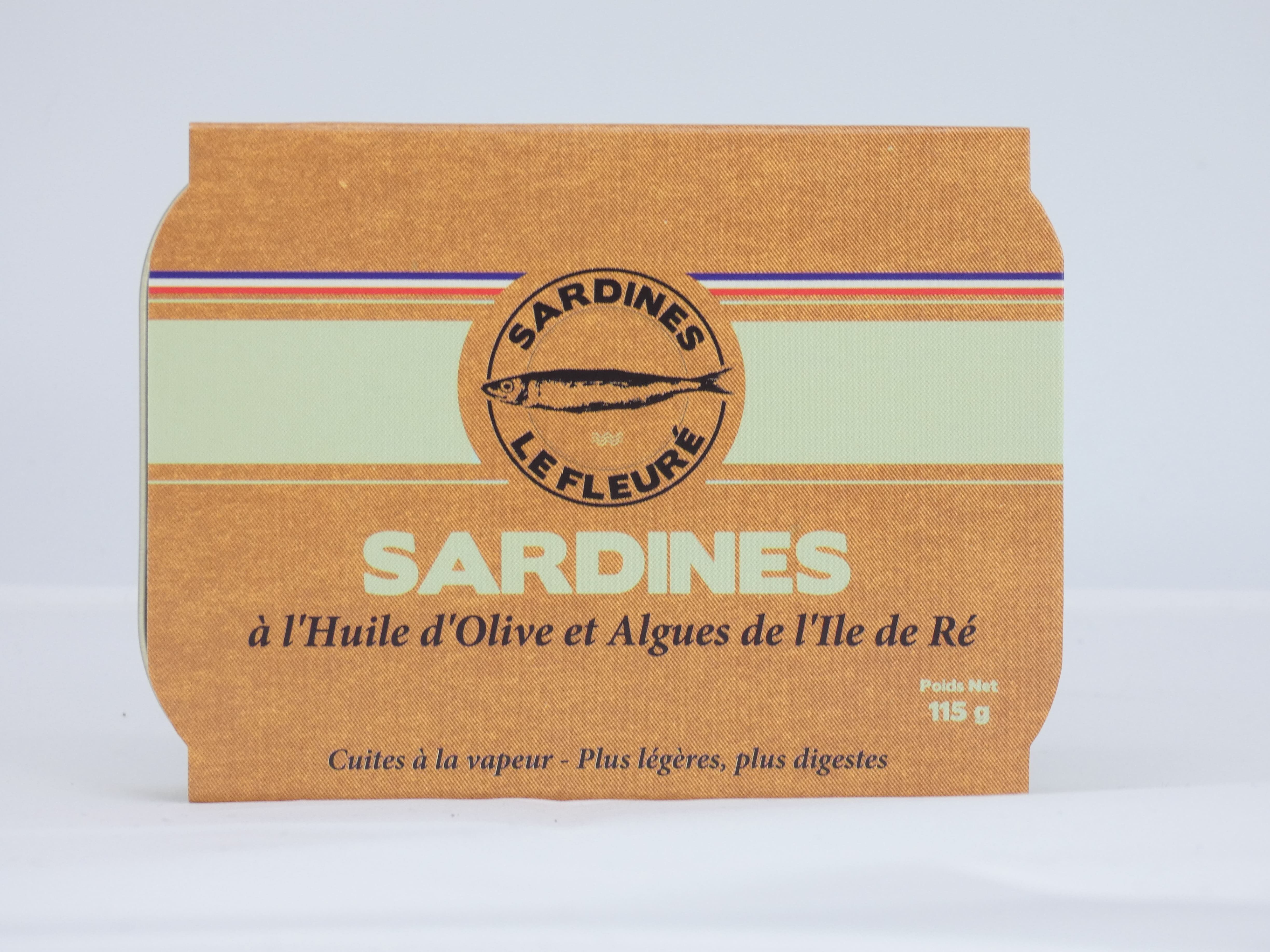 Sardine in scatola in olio d'oliva e alghe dell'Île de Ré