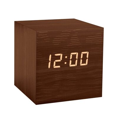 Alarm clock, Kubo, brown, 3xAAA, USB cable incl.