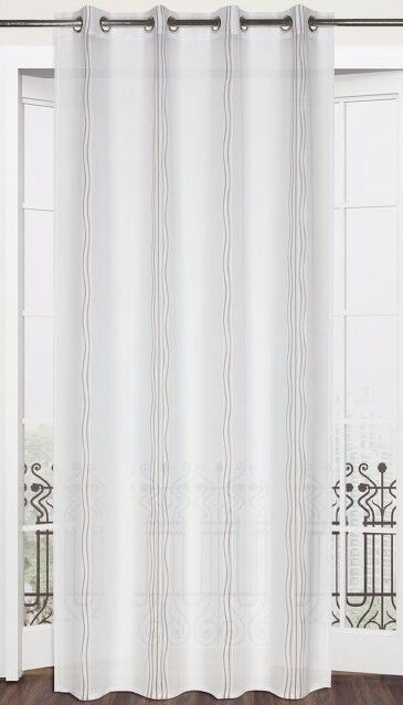 Rideau Voilage CALYPSO - Vison - Panneau a oeillets - 100% pes - 140 x 240 cm