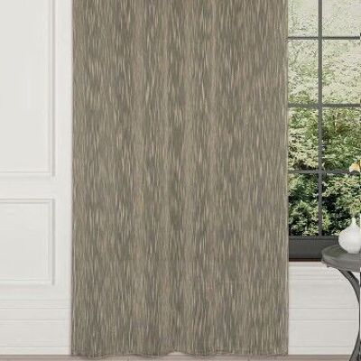 Voile Curtain PORTO - Grommet Panel - Chocolate - 140 x 260 cm - 100% pes