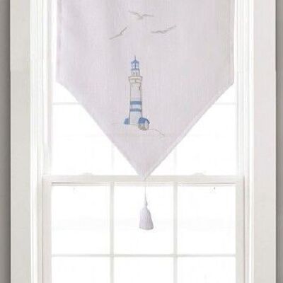 Brise-Bise Verglasung – Leuchtturm – 100 % Polyester – 45 x 90 cm