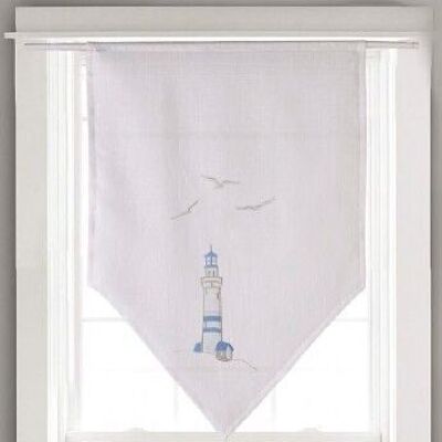 Brise-Bise Verglasung – Leuchtturm – 100 % Polyester – 45 x 90 cm