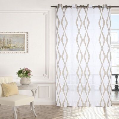 Voile Curtain ATHENA - Mink - Grommet Panel - 100% Polyester - 140 x 240 cm