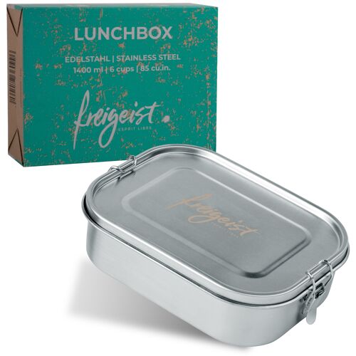 Lunchbox aus Edelstahl | edelstahl, Bruchfest, auslaufsicher | 1400 ml