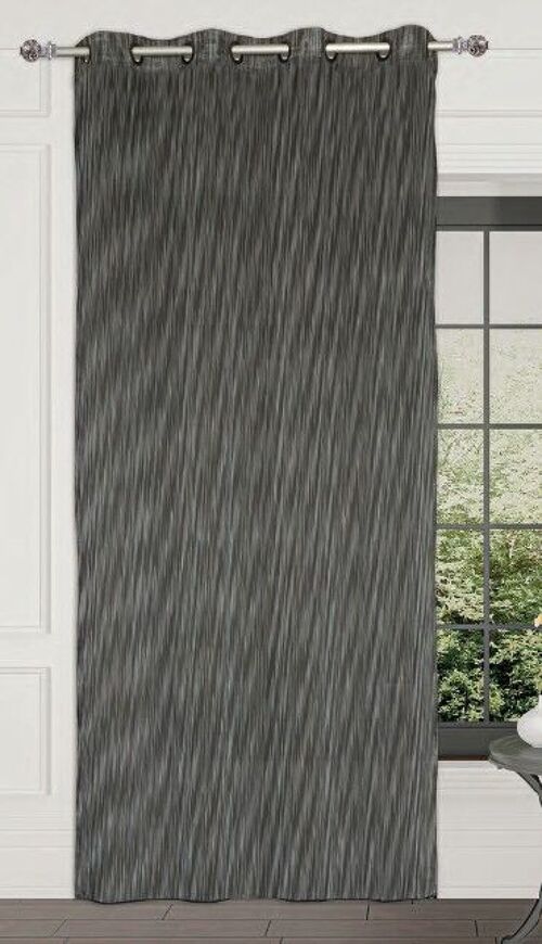 Rideau Voilage PORTO - Panneau à oeillets - Noir - 140 x 260 cm - 100 % pes