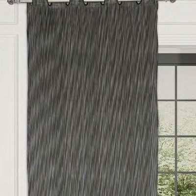 Voile curtain PORTO - Panel with eyelets - Black - 140 x 260 cm - 100% pes