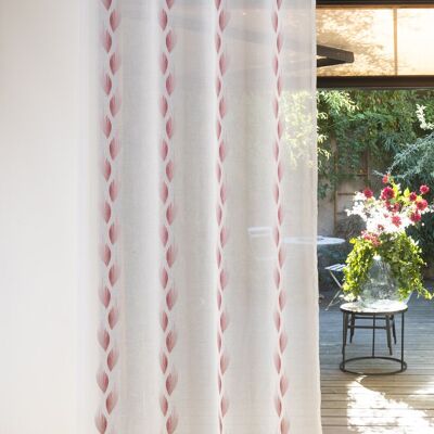 Tenda in voile DENIS - Rosso - Pannello con occhielli - 100% pes - 140 x 240 cm