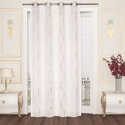 RIVIERA Sheer Curtain - Taupe - Eyelet Panel - 100% pes - 140 x 240 cm