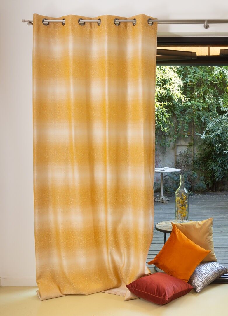 AZUR Double Curtain - Eyelet Panel - 140 x 260 cm - Mustard Green
