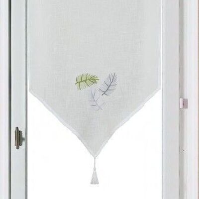 Brise Bise Vitrage - 3 Feuilles -100 % polyester - 45 x 90 cm