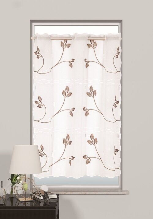 Voilage AMELIA - Modulable - Col Taupe - 90 cm - 100 % pes