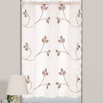 Voilage AMELIA - Modulable - Col Taupe - 90 cm - 100 % pes